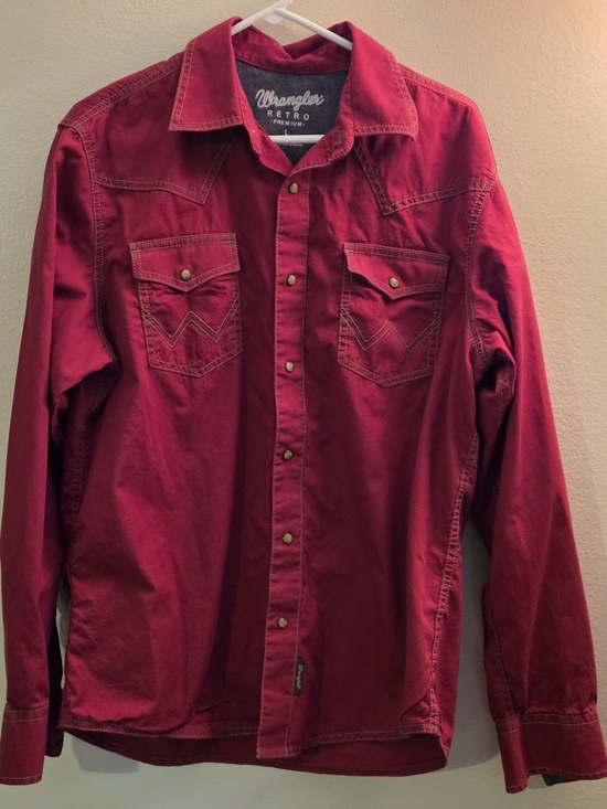 Wrangler Other - Wrangler Retro Men's Deep Red Western Snap-Down Shirt